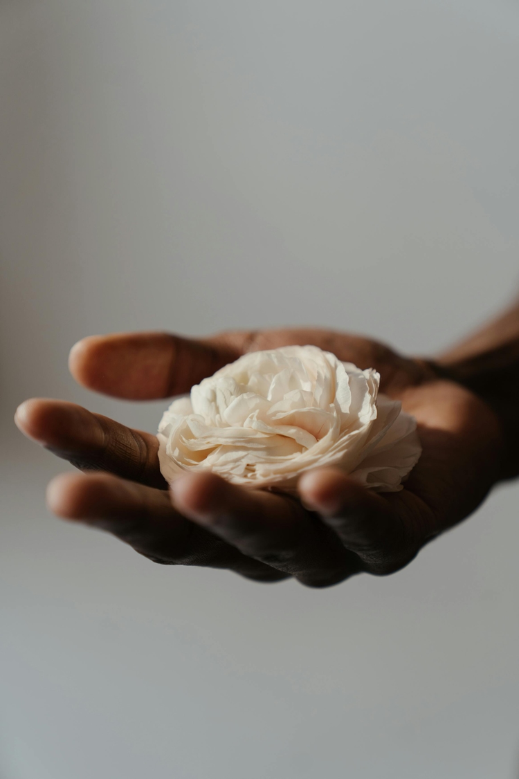 flower in hands